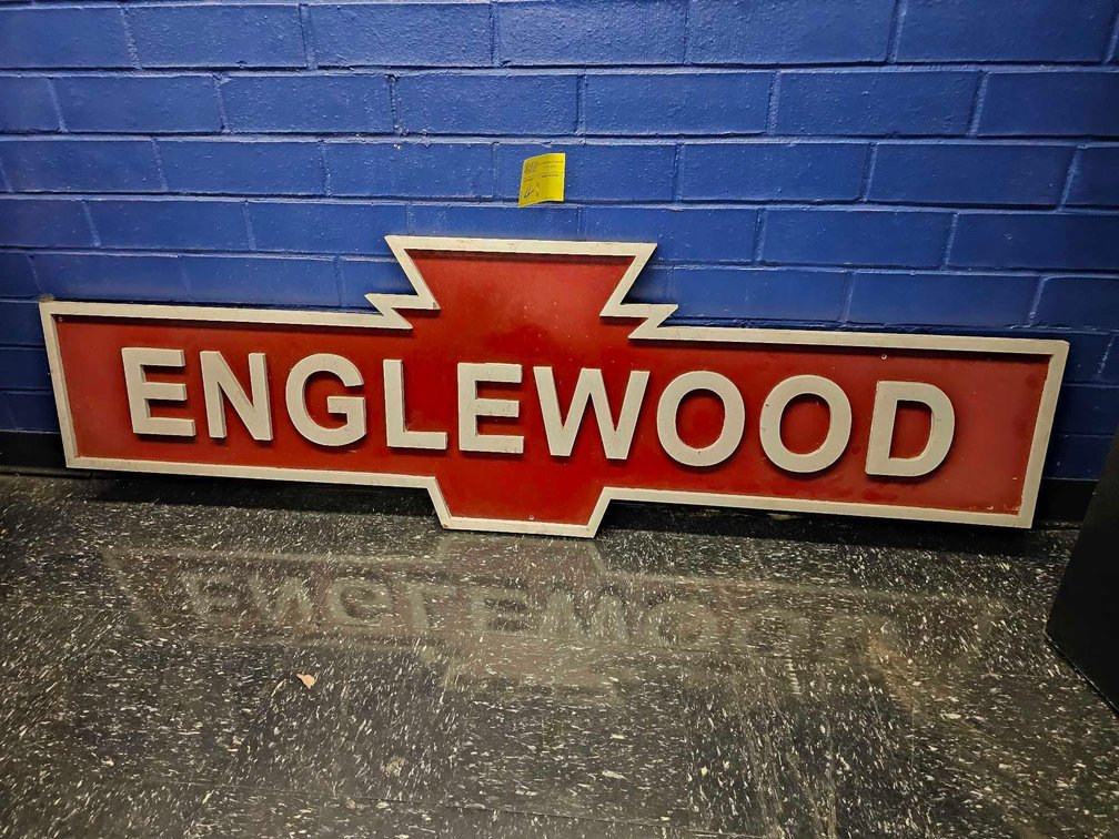 ENGLEWOOD Railway Sign - oaw 72" x oah 23"