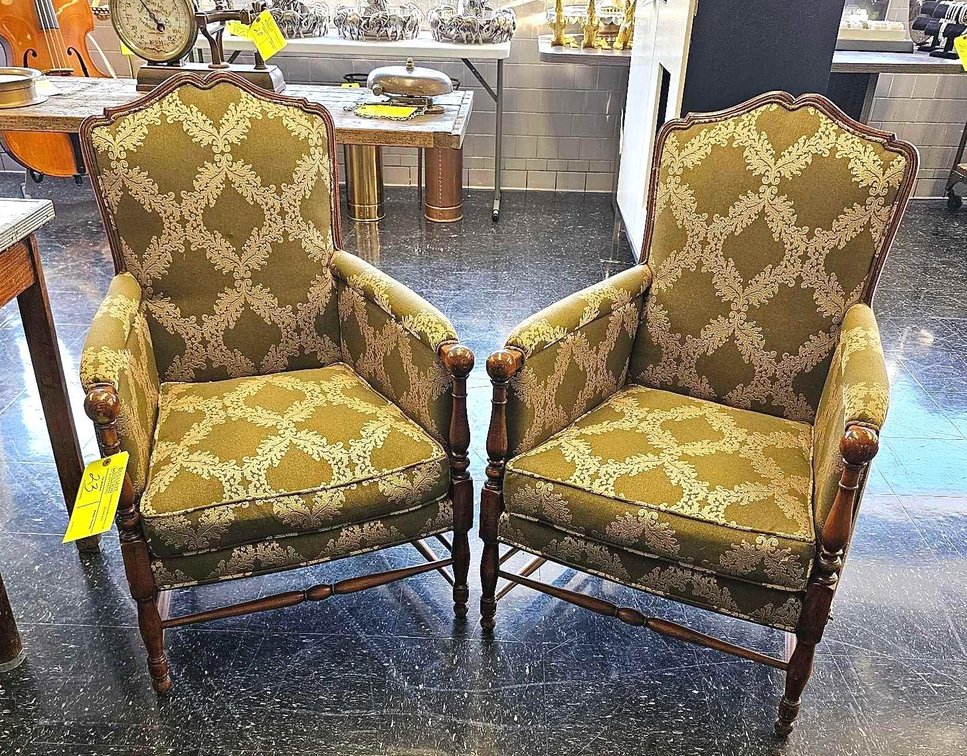 Pair of Vintage Bergere Chairs