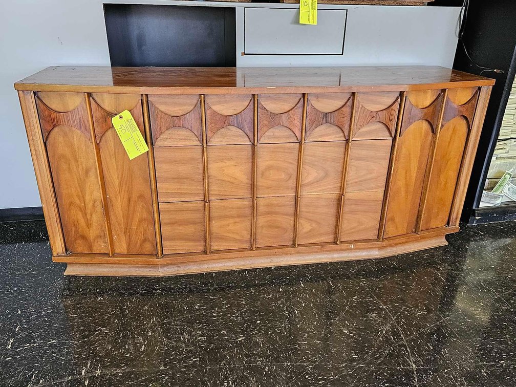 Kent Coffey Perspecta Style Walnut Dresser- 31-1/2"t x 72"L x 20"d