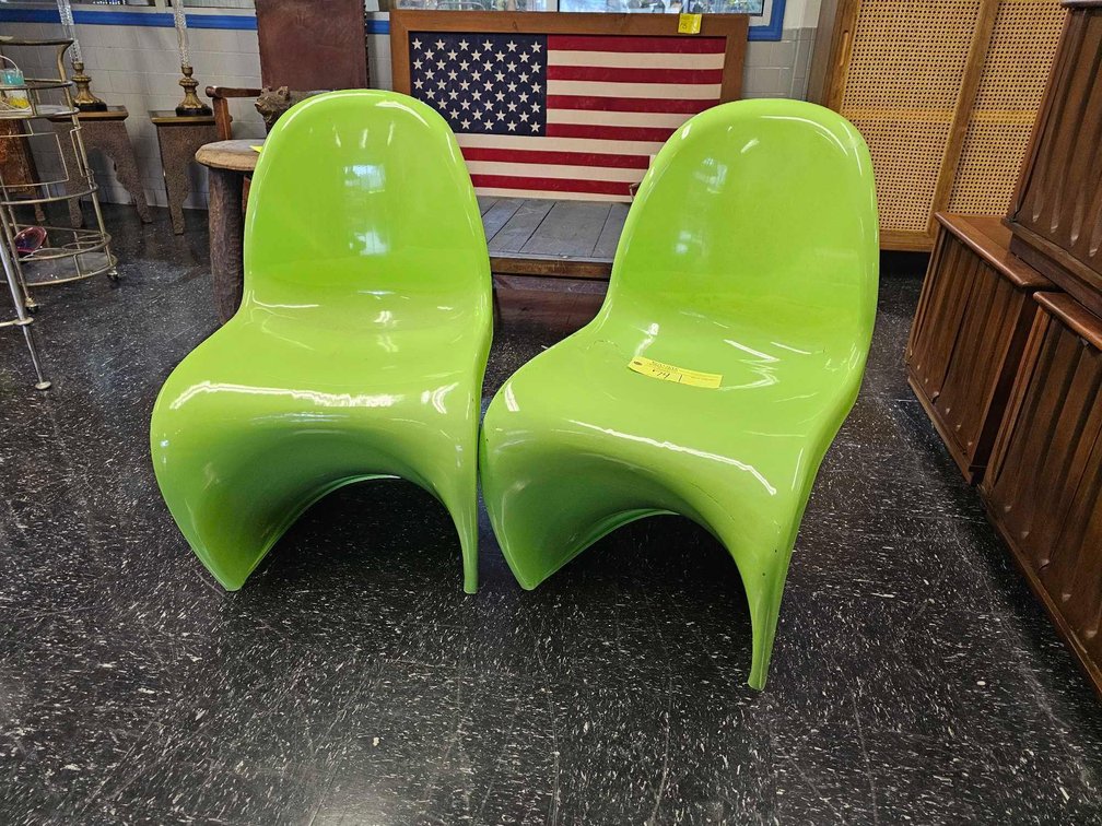 Lime Green Molded Accent Chairs