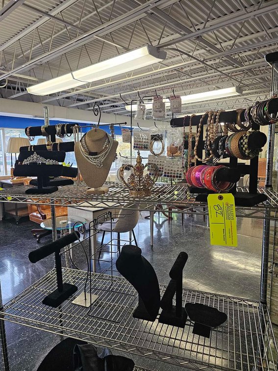 Tiara, Bracelets, Necklaces, and Assorted Jewelry Displays