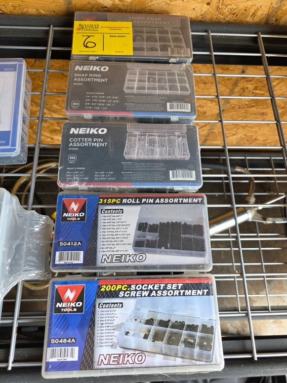 (5) Neiko Sets - Sockets, Cotter Pins, Roll Pins, Snap Rings