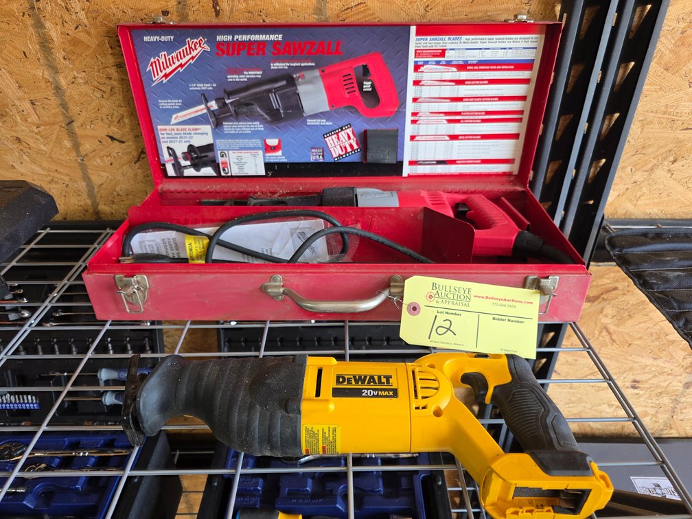 Milwaukee HP Super Sawzall and Dewalt 20V Reciprocating Saw (tool only)