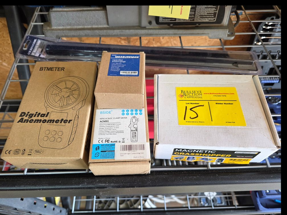Anemometer, Clamp Meter, Pressure Gauge and Magnetic Grasshopper