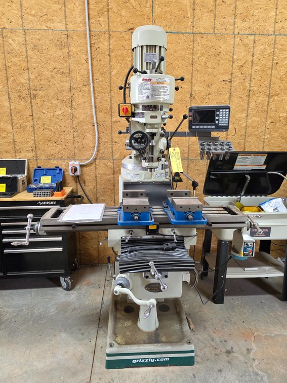 Grizzly Industrial 9" x 49" Vertical Mill with Power Feed and DRO