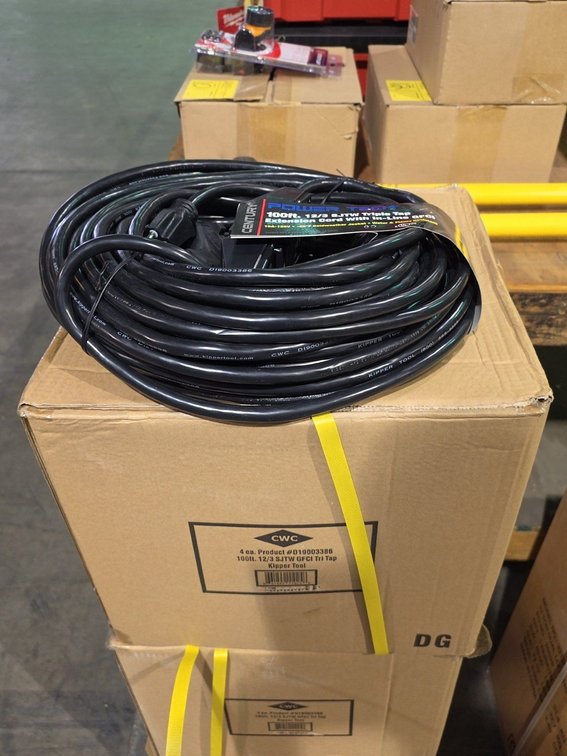 4pk Century 100ft 12/3 GFCI Power Cords