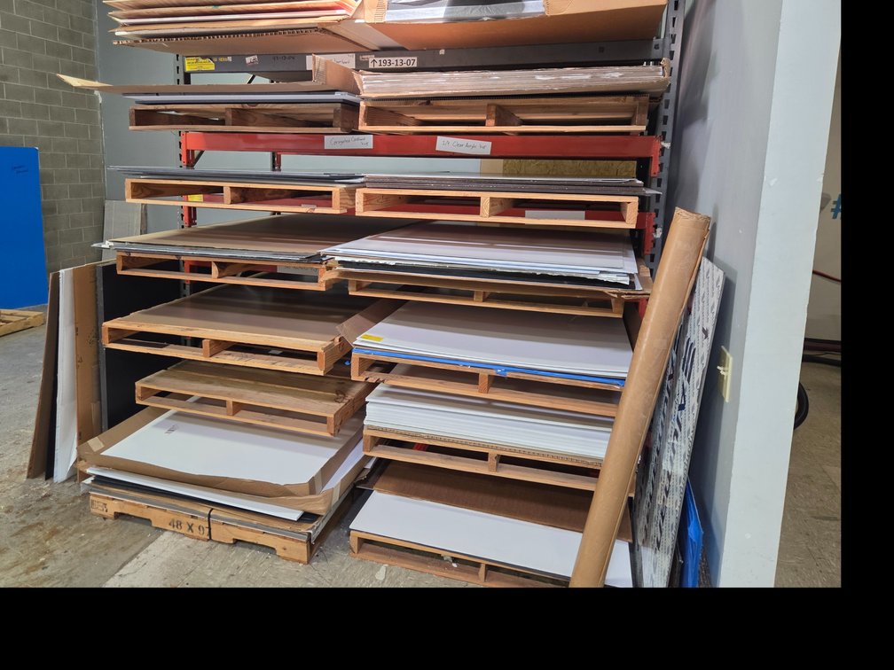 Assorted Materials Within Pallet Rack