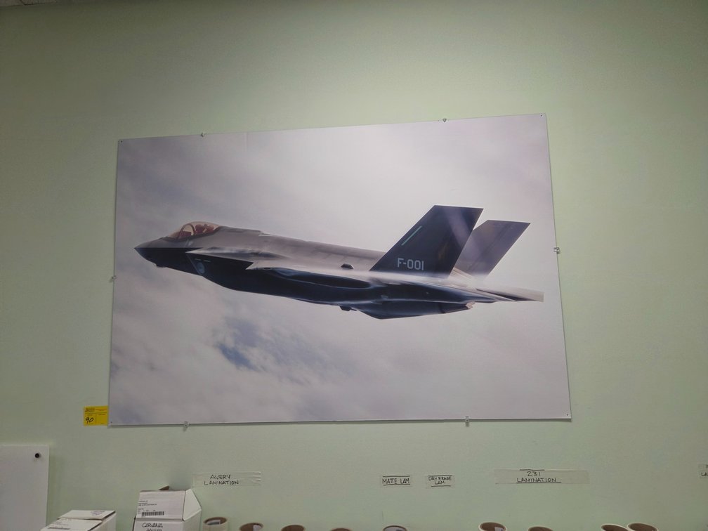 Fighter Jet Sign on Foamboard