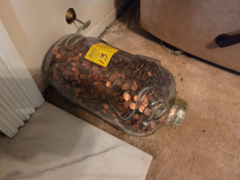 Glass Pig Full of Pennies