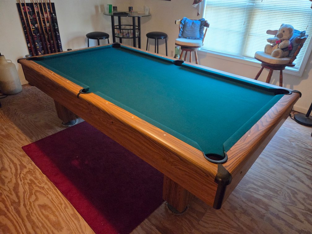 Pool Table & Cue Sticks