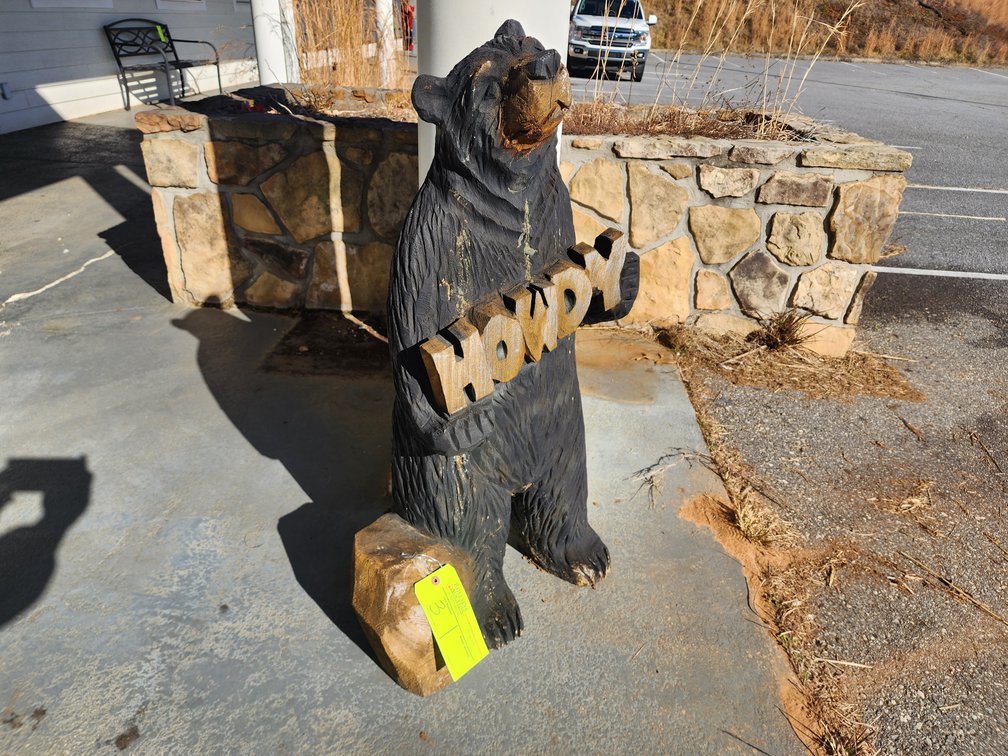 Carved Wooden Bear, Approx. 39" T