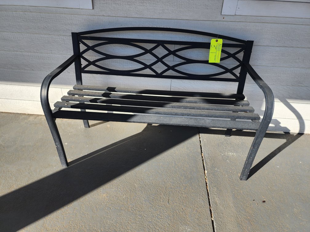 Metal Outdoor Bench, Approx. 50" W