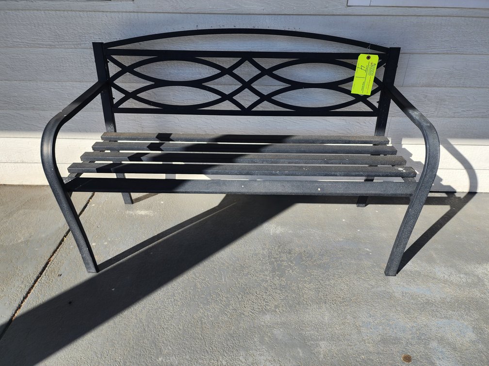 Metal Outdoor Bench, Approx. 50" W