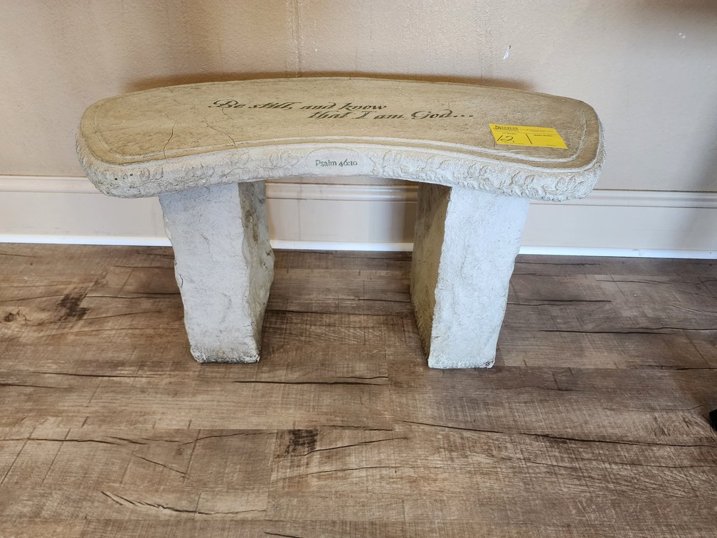 Small Bench, Approx. 36" W, "Be Still and Know That I Am God"