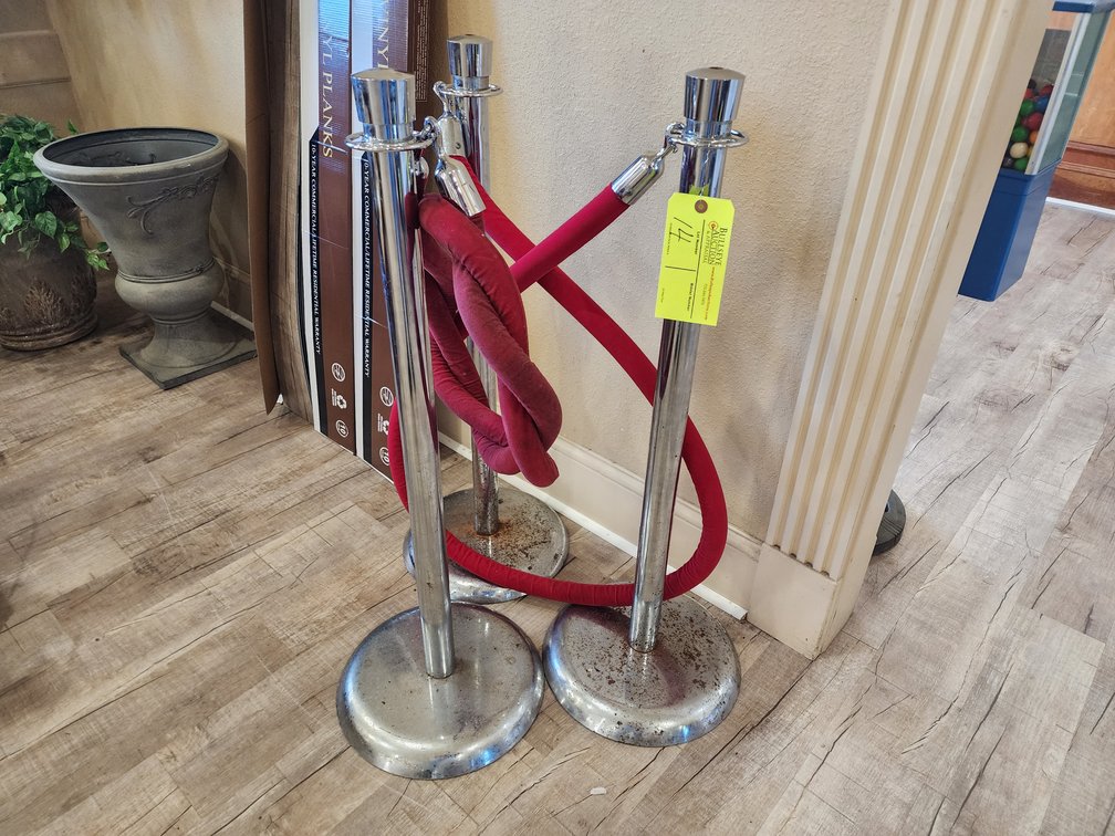 (3) Silver Stanchions