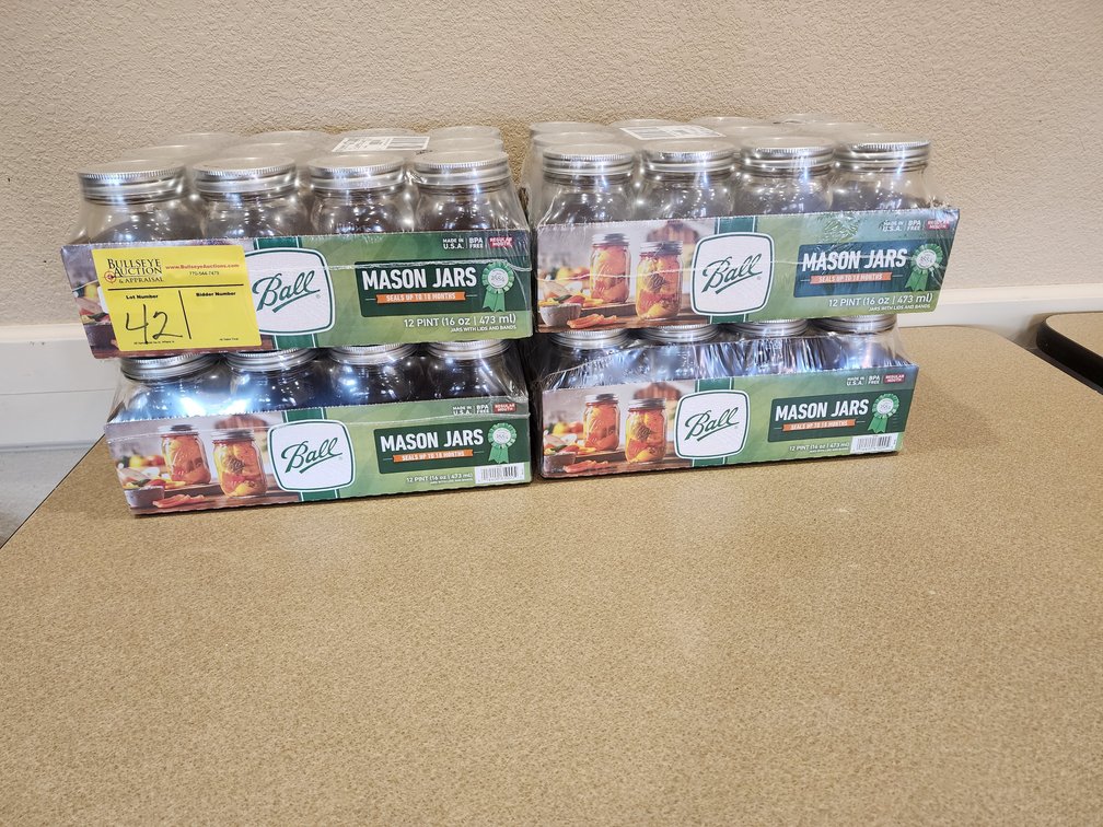 (48) Pint Ball Mason Jars, New