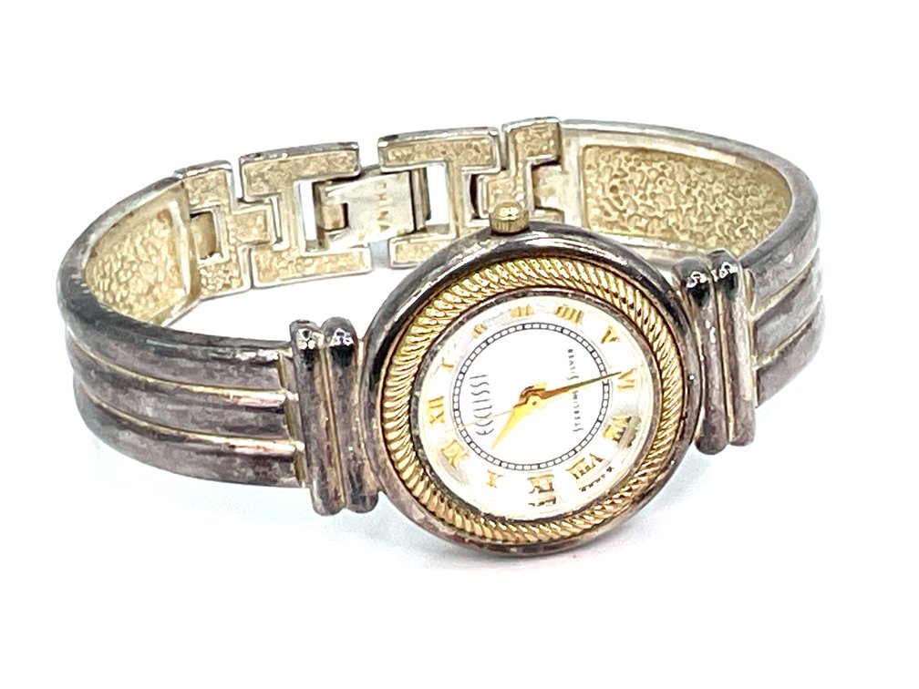 ECCLISSI Sterling Silver 925 Bangle Quartz Watch