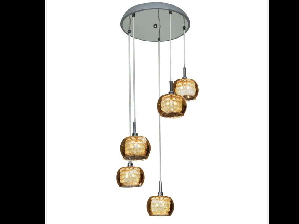 Pallet of Access Lighting 52118-CH/MIR Glam 5-Light Mirror Glass Pendants