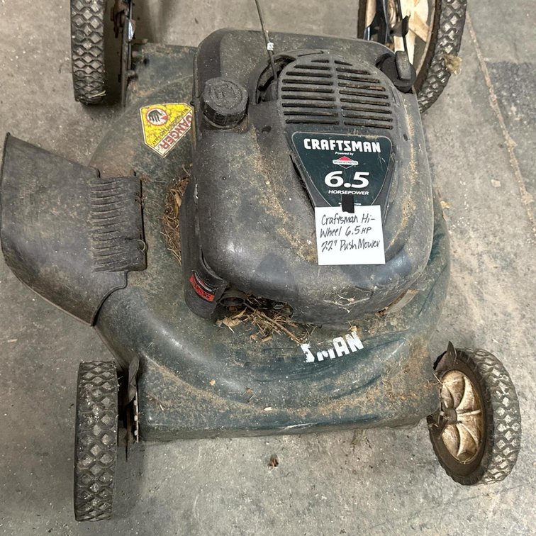 Craftsman Hi-Wheel 22" Push Mower, 6.5 HP Briggs & Stratton Gas Engine, Side Discharge