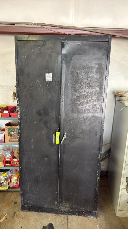 Heavy Duty Metal Storage Cabinet, Black, 4 Shelves, Lockable, Industrial