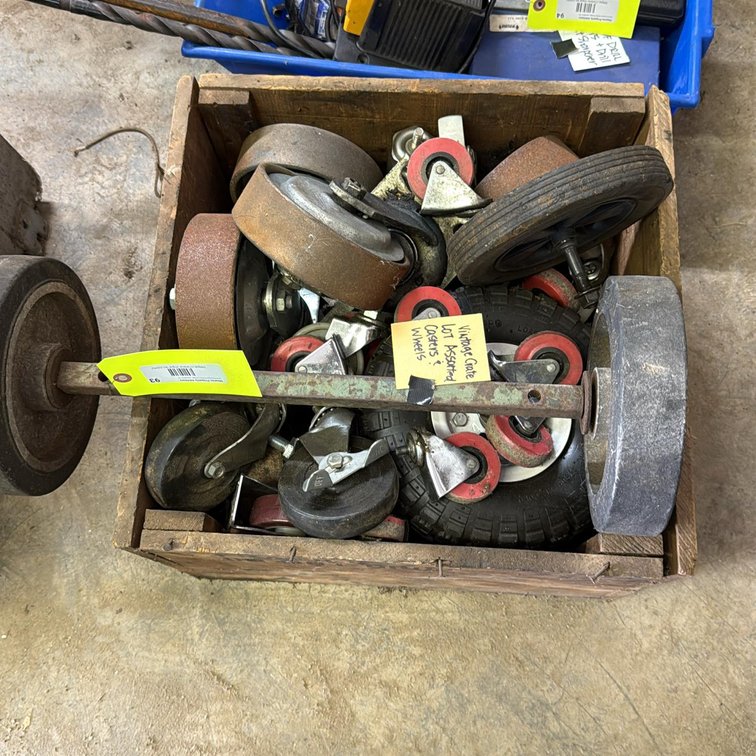 Vintage Lot of Mixed Industrial Casters & Wheels – Swivel, Fixed, Pneumatic