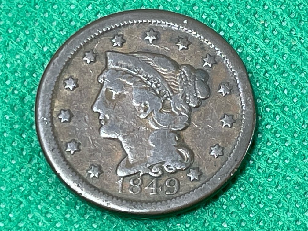 1849 Braided Hair Large Cent