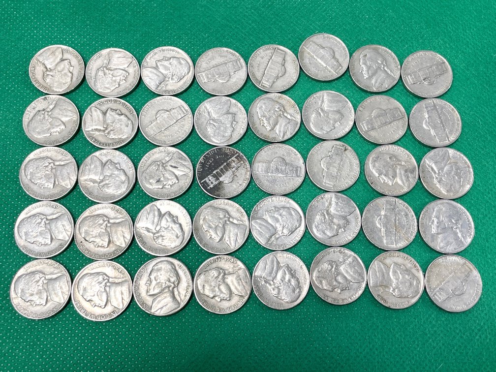1949-S US Jefferson Nickels - Lot of 40