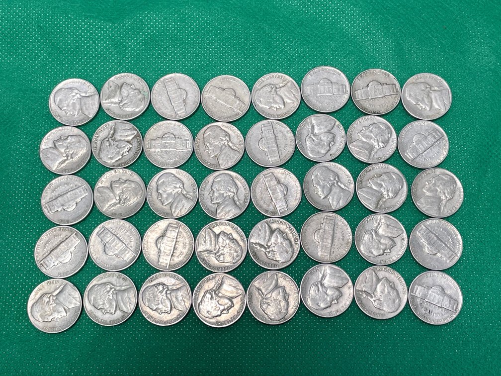 1949-S US Jefferson Nickels - Lot of 40