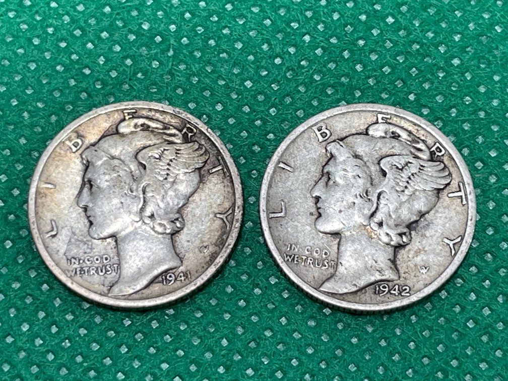 1941-S & 1942-S Mercury Dimes