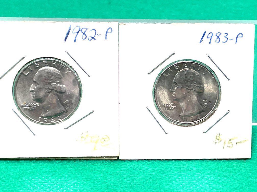 1982-P & 1983-P BU Washington Quarters