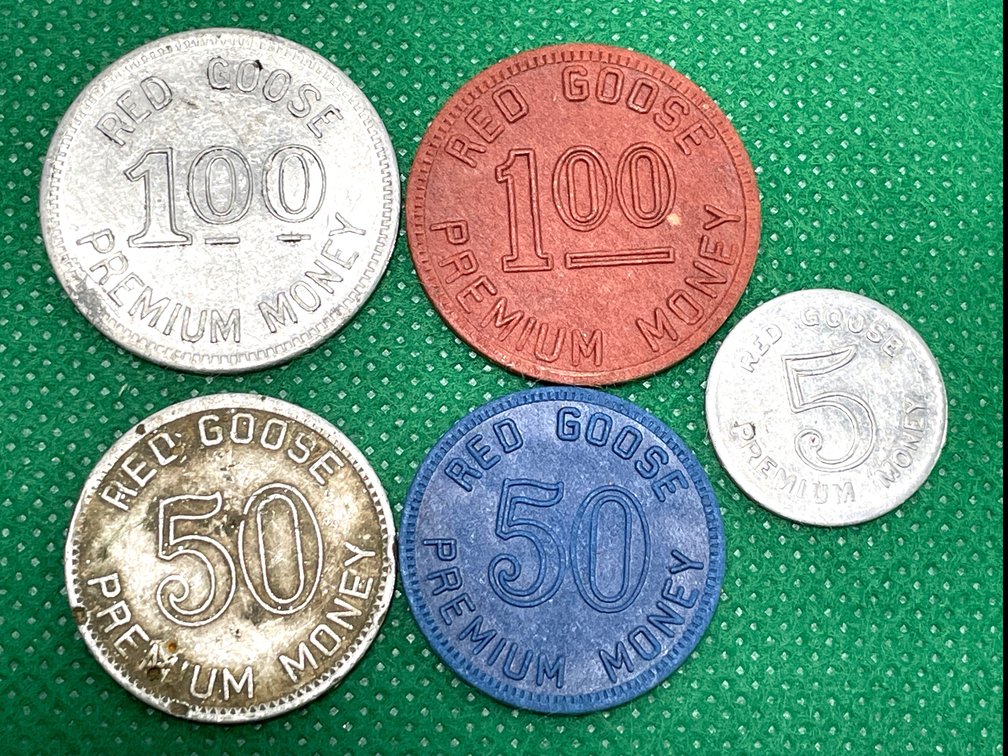 5 Red Goose Shoes Premium Money Tokens