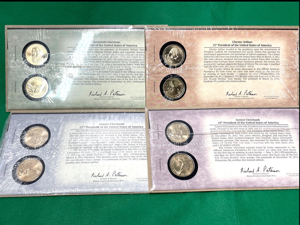 2012 US Mint Presidential $1 Coin Covers Set of 4