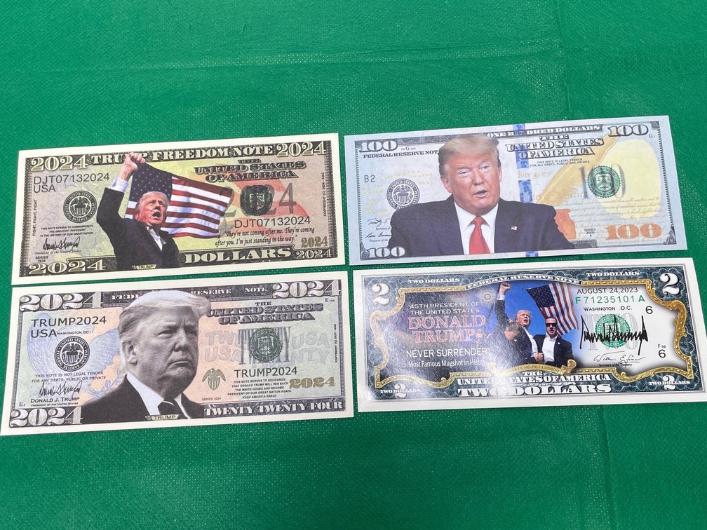 4x 2024 Donald Trump Commemorative Novelty Banknotes