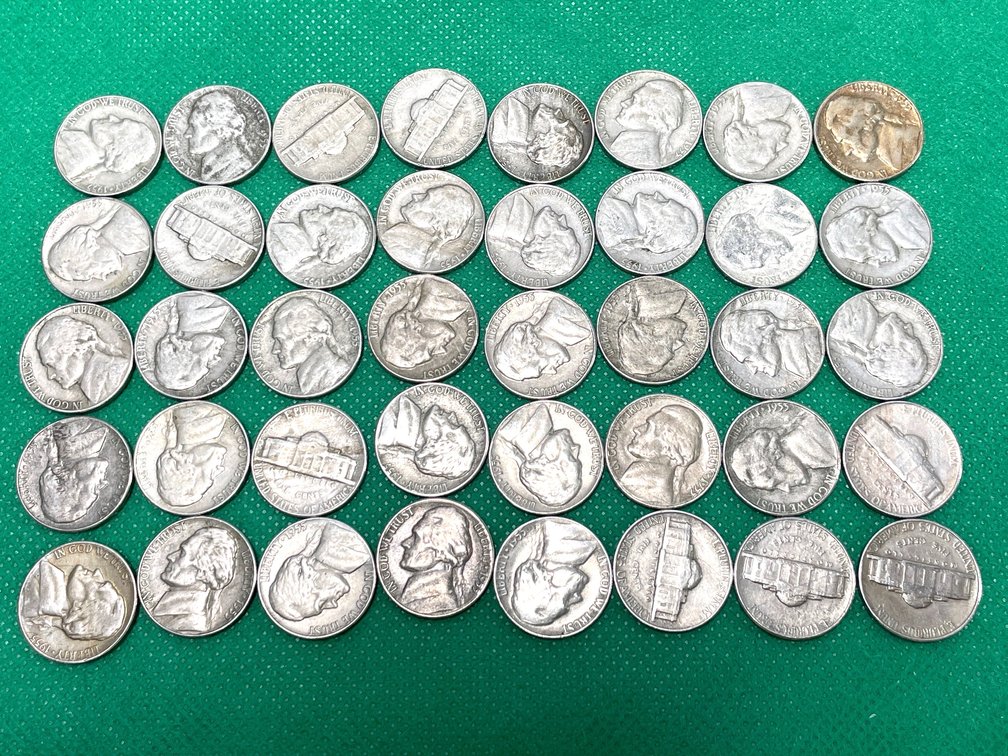 (40) 1955 Jefferson Nickels