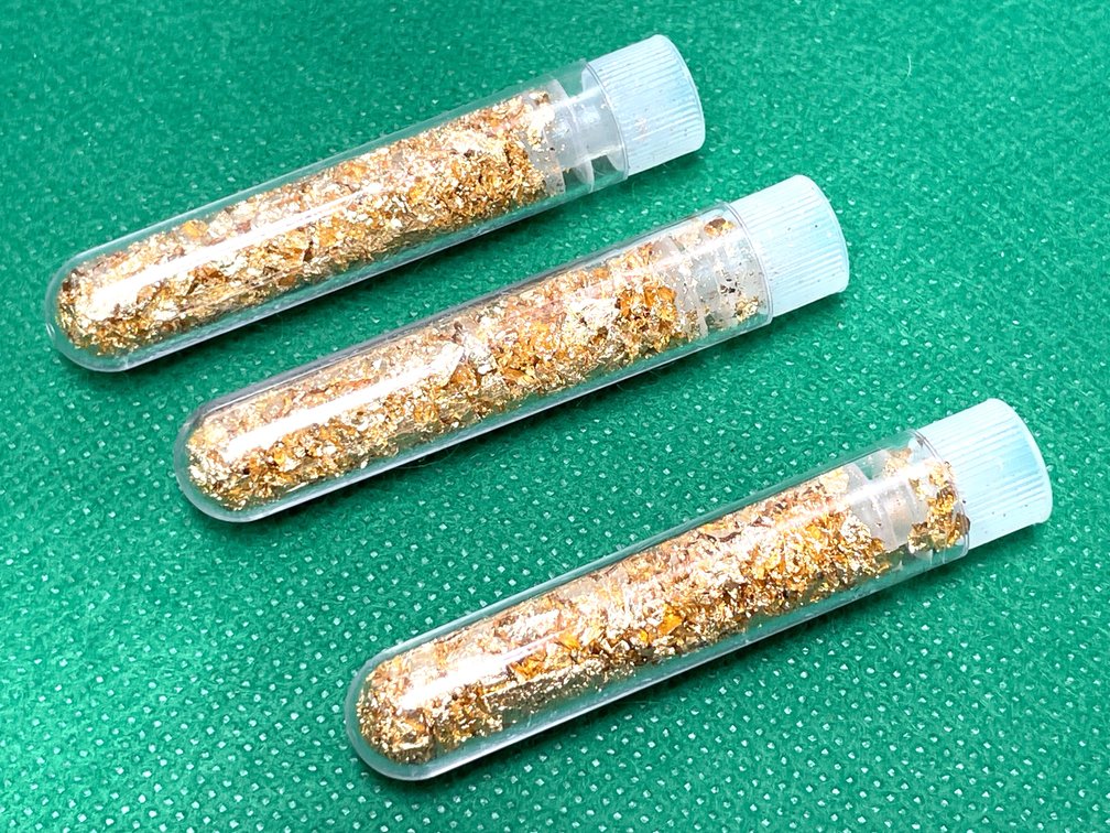 3 Vials of Gold Flakes