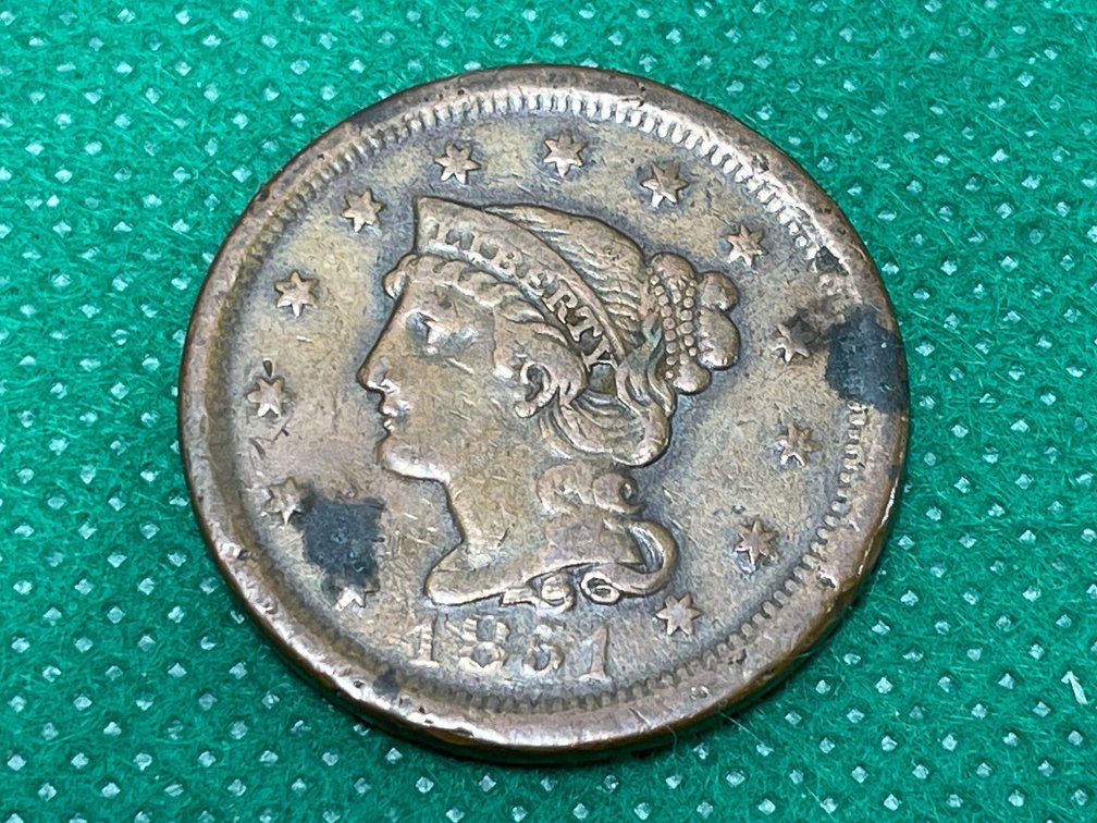 1851 Braided Hair Large Cent