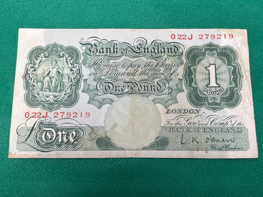 Bank of England L.K. O'Brien One Pound Note - Crisp UNC