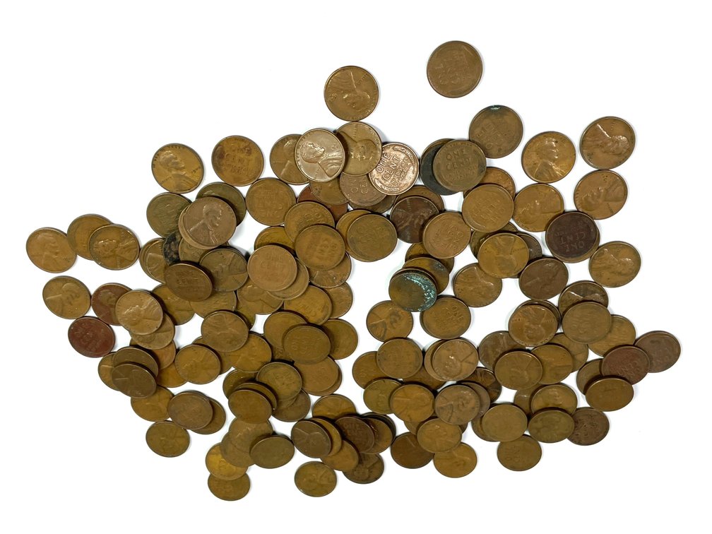 Three rolls pre-1950s Wheat Cents