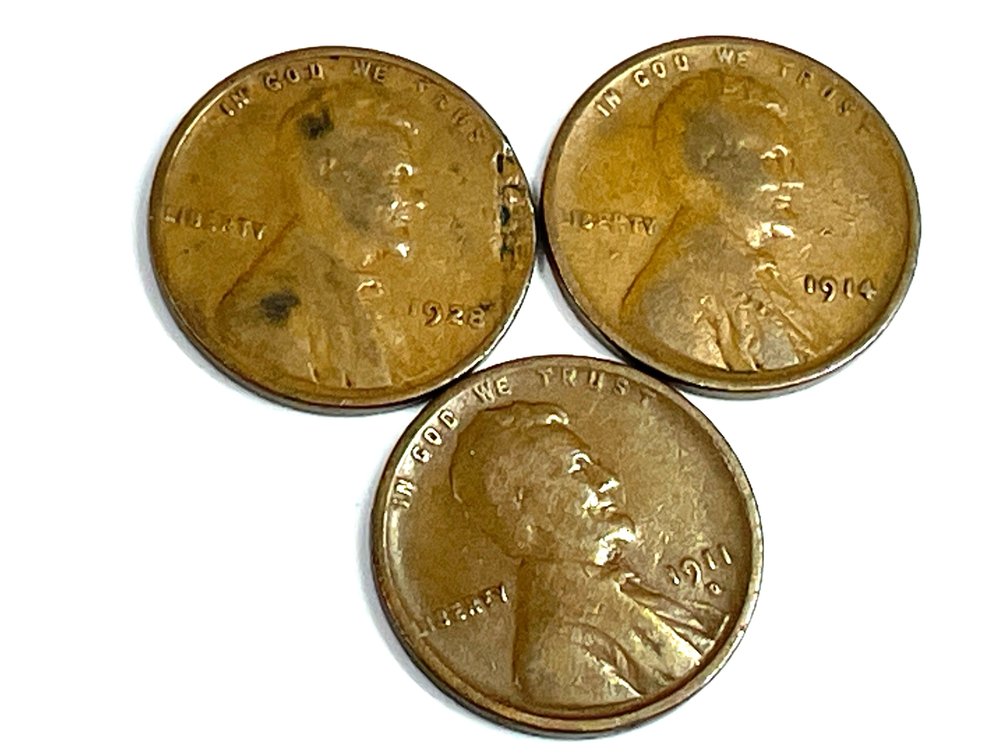 1911, 1914, 1928 Lincoln Wheat Cents