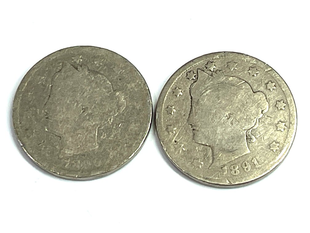 1890 & 1891 Liberty Head V Nickels