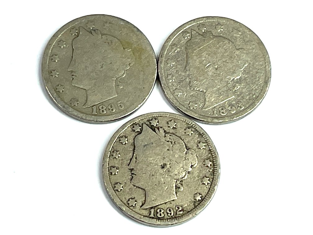 1892, 1895, 1898 Liberty Head V Nickels