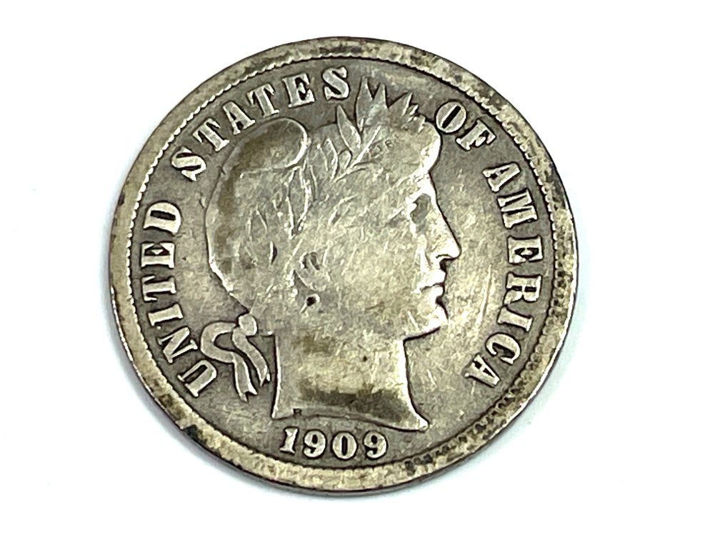 1909 Barber Dime - F