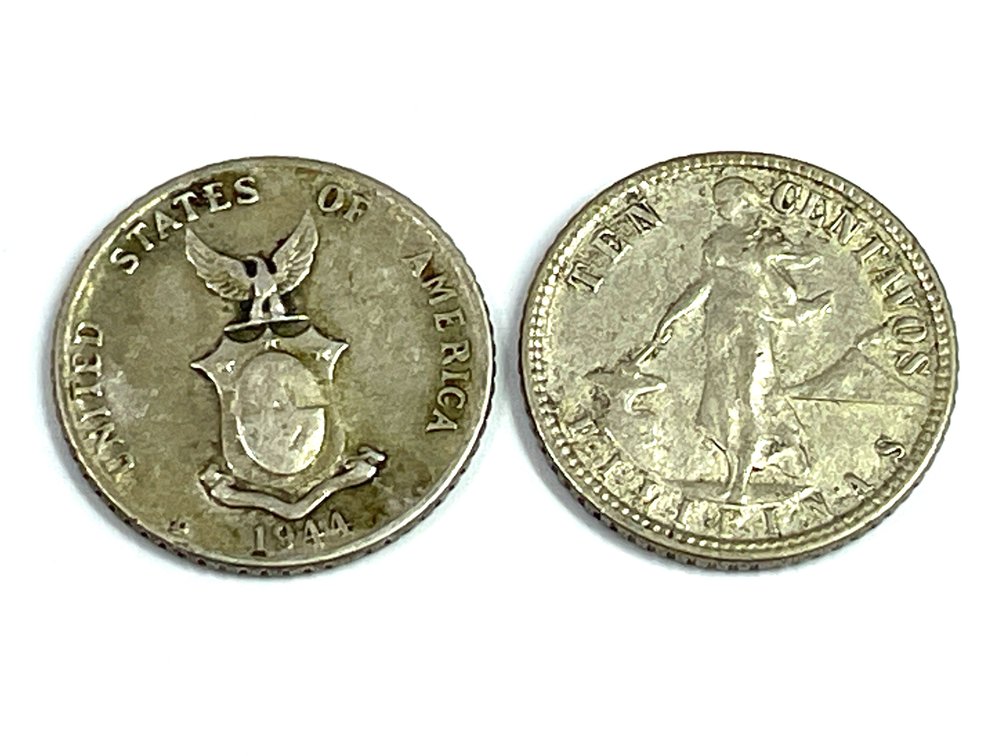 1944 & 1945-D US-Philippines 10 Centavos