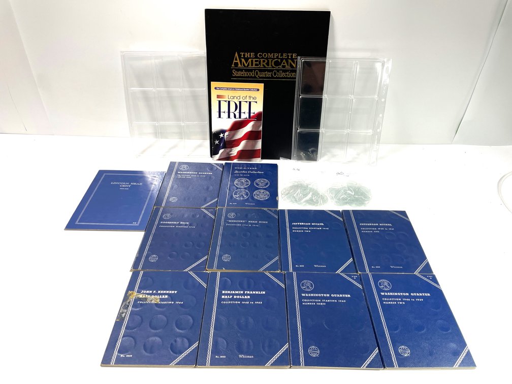 Empty Whitman Coin Folders and Supplies Lot