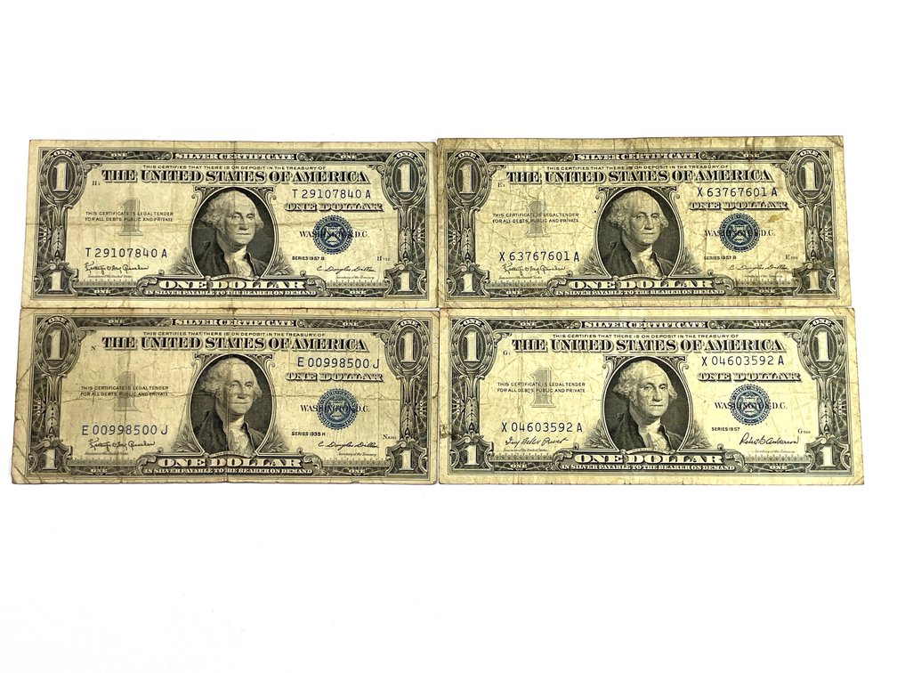 (4) 1935 & 1957 US $1 Silver Certificates