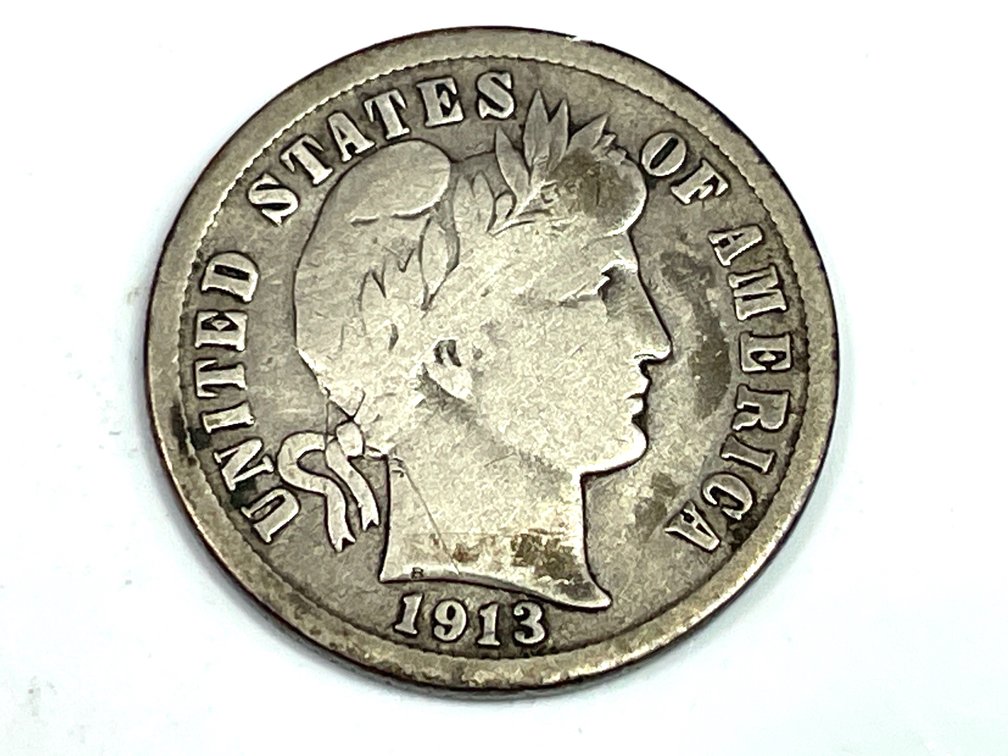 1913 Barber Dime - F