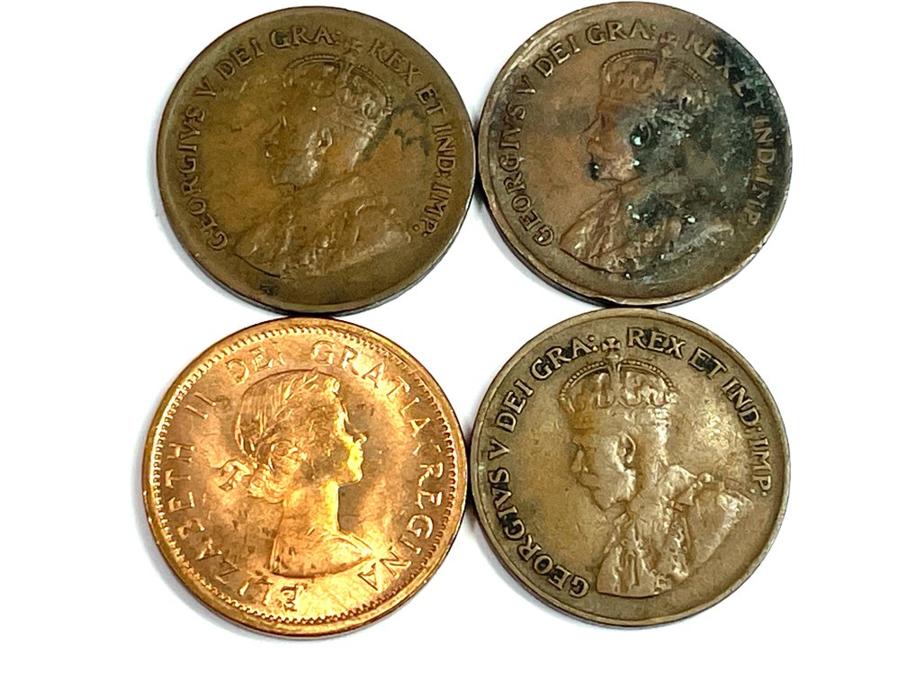 1920, 1928, 1932 & 1963 Canadian One Cent Lot of 4
