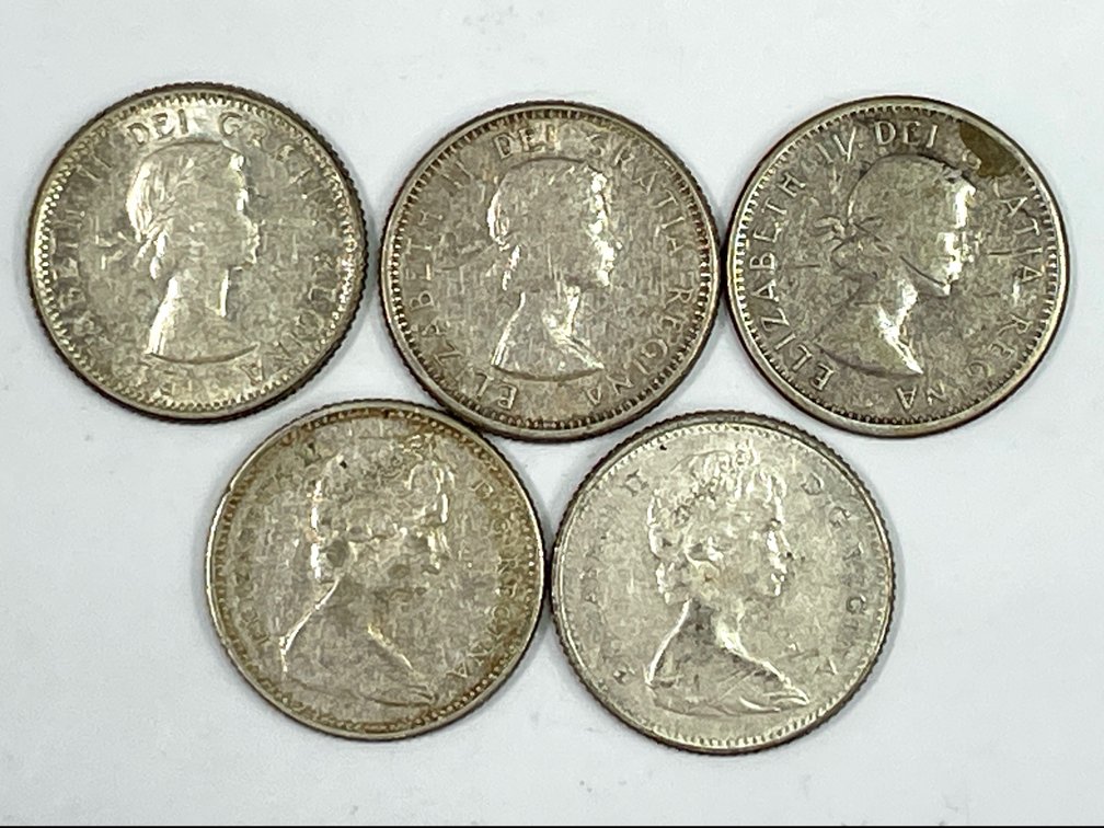 1958-1967 Canada 10 Cents Lot of 5