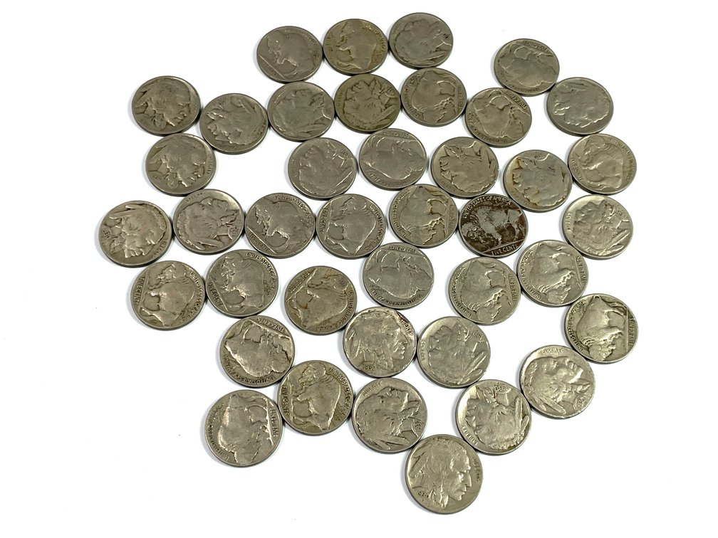 Roll of 40 Full-date Buffalo Nickels - Some with Mintmarks