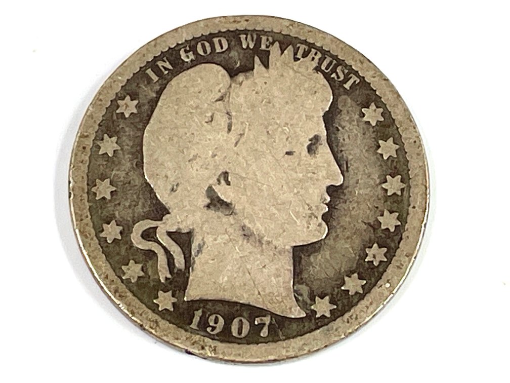 1907 Barber Quarter Dollar